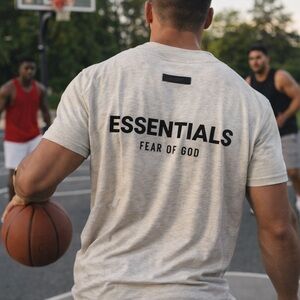 Fear of God Essentials Men's Light Gray Logo T-Shirt UNISEX!!!!!